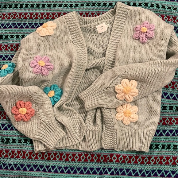 BNWT M LUNA IVY FL🌸WER P🌸WER Cardigan in Sea Foam Multi combo So Cute 🌸 - Picture 4 of 10